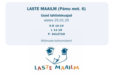 Uued lahtiolekuajad alates 25.01.25